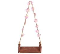 Balancelle Suspendue en Bois pour Nouveau-né, Style Vintage | Accessoire Photo Léger, Support Ferme pour Bébé, Surface Lisse sans Aiguille, Corde Fleurie Incluse