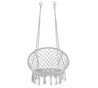 Balancelle Suspendue - Springos - Design Macramé - Confort 150 Kg - Idéal Extérieur - Gris/Jaune Multicolore