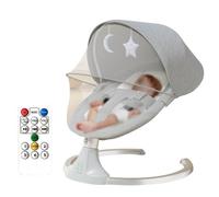 Balancelle Transat Bébé Électrique 3 en 1 avec Télécommande, 5 Modes Balancement, Bluetooth Musique, Minuterie, pour 0 à 18 Mois