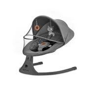 Balancelle Transat Bébé Kinderkraft LUMI 2 électrique 2 en 1 balancement latéral 5 vitesses 12 mélodies Gris foncé