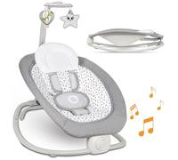 Balancelle Transat LIONELO Pascal - 12 mélodies - Vibrations - Pliage compact - Gris/Blanc