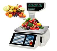 Balances d’Impression d’étiquettes, Balances numériques à Code-Barres avec étiquette, 63 Touches de Raccourci, Balance de calcul des Prix commerciaux pour Le Pesage de supermarchés/magasins