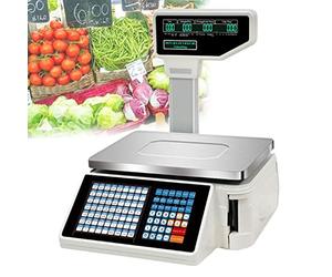 Balances d’Impression d’étiquettes, balances numériques à Code-Barres avec étiquette, 63 Touches de Raccourci, Balance de calcul des Prix commerciaux pour Le Pesage de supermarchés/magasins