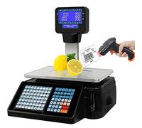 Balances d’Impression d’étiquettes, Balances numériques à Code-Barres avec imprimante d’étiquettes et de reçus, Double Affichage arrière, Balance d’Impression d’étiquettes avec Caisse enregi