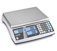Balances D'atelier de Haute Qualité avec Une Grande mémoire D'articles [Kern Rib 6K-3M] Balances de Calcul de Prix avec Une Philosophie D'utilisation Conviviale Et Une Approbation de Type Ce [M], Plage de Pesée : 3 Kg / 6 Kg, Précision D'affichage : 1 G / 2g