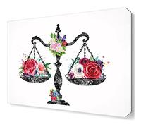 Balances de Justice Aquarelle Toile Art Mural Impression Floral Avocat Cadeau Avocat Avocat Bureau Décor Art Mural Juge Droit Avocat Graduation Pass Cadeau 50x70cm Sans cadre
