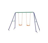 Outsunny Balançoire portique pour Enfant avec 2 siège de balançoire, Structure en métal, Charge Max. 90 kg, pour Jardin, Parc, pour garçon Fille de 3 à 8 Ans, Multicolore
