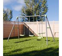 Balançoire 3 Agrès Tramontane, Portique 4 Places, Balancoire, Station De Jeux Extérieure Vert TU