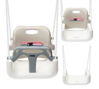 Balançoire 3 en 1 - COIL - Beige - Sécurité maximale - Réglage de hauteur - Intérieur/Extérieur