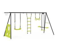 Balançoire 4 Portiques Pour Jardin Avec Panier De Basket Et But De Foot