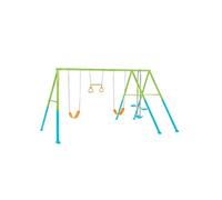 Intex - 44130 - Portique Balançoire 4 agrès Face à Face Aneaux 2 balançoires Couleurs