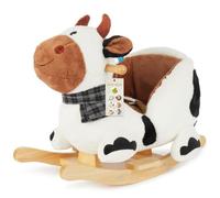 Balançoire à Bascule - BIECO - Vache - Peluche Douce - Bois Massif - Sécurité Maximale