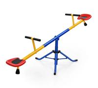 Balançoire À Bascule Pour Enfant 182 X 29 X 86 Cm Rotation 360° Design Extérieur En Acier Carbone Bleu Helloshop26 20_0020627