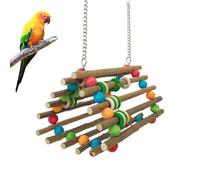Balançoire à oiseaux - Échelle en bois naturel - Jouet pour l'occupation interactive - Pour calopsittes - Inséparables - Canaris - Sueur de mer