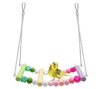 Balançoire a Oiseaux,Pont Suspendu Coloré avec 2 Crochets Métalliques pour Oiseaux,Perruches,Inséparables,Conures,Quakers