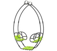 Outsunny Balançoire pour Enfants balançoire de Jardin Structure en métal avec poignée pour 2 Enfants de 3 à 6 Ans 110,5 x 40,5 x 180 cm Vert