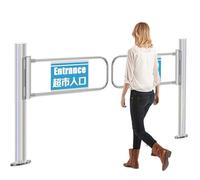 Balançoire automatique à 90° en acier inoxydable pour marchés, contrôle d'accès double face, solution d'entrée sécurisée pour magasins de détail et espaces publics