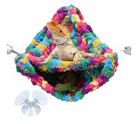 Balançoire avec dragon barbu doux pour aquarium - Lit doux pour terrarium - Design double couche pour lézard, caméléon, perroquet