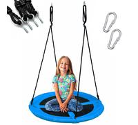 Extralink Balancoire Nid D'oiseau - Balancoire Ronde 100 cm, Charge 150 kg, Résistante aux Intempéries, Sécurisée, pour Enfants et Adultes, Usage Intérieur et Extérieur, Couleur Bleue