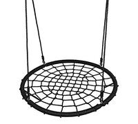 Balançoire,Balançoire nid d'oiseau Maille Filet 100 cm à Suspendre Ajustable Enfant Adulte Jardin extérieur 200 kg, Balançoire à assiettenoir,Noir (Noir)