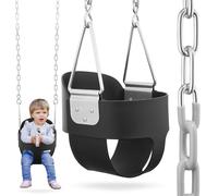 HyperMotion Balançoire à chaîne pour tout-petits avec dossier haut - Siège en mousse EVA - Résistant aux intempéries - Jardin avec mousquetons 22 kg Max