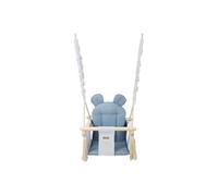 Balançoire bascule bois coton argent bleu