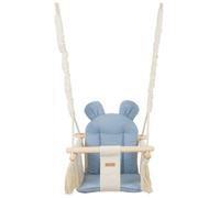 Balançoire Bascule Bois Coton Crème, Bleu Clair