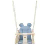 Balançoire Bascule Bois Coton Crème, Bleu Clair