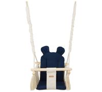 Balançoire Bascule Bois Coton Crème, Bleu Marine