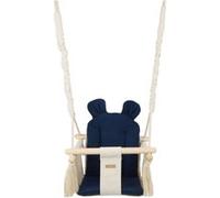 Balançoire bascule confortable pour enfants en bois coton terrasse jardin maison (dessin: creme, bleu marine)