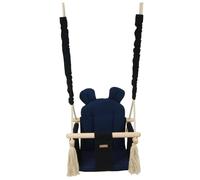 Balançoire Bascule Bois Coton Noir, Bleu Marine