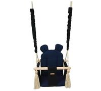 Balançoire Bascule Bois Coton Noir, Bleu Marine
