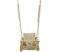 Balançoire Bascule Confortable Pour Enfants En Bois Coton Terrasse Jardin Maison Crème