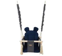 Balançoire Bascule En Bois Coton Gris, Bleu Marine