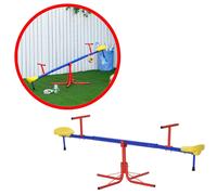 Balançoire Bascule Métal 360° Enfant 3-8 Ans Multicolore 184x76x71cm