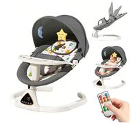 Balançoire bebe électrique - chaise berçante électrique pour bébé - 5 modes de balançoire -Bluetooth pour smartphone-Moustiquaire