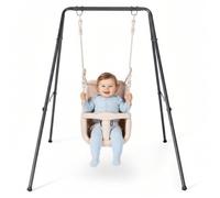 Balançoire Bébé HyperMotion avec Ceinture de Sécurité, Structure Acier Stable dès 6 mois Intérieur Extérieur