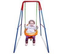 Balançoire Bébé, Jeu de Plein Air avec Accoudoir, Portique Siège de Balançoire en Plastique, Capacité de Charge de 25KG, pour Enfants 1-3 Ans(107 * 96 * 131cm)