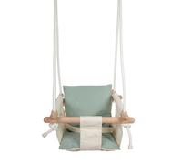 Balançoire bébé - SMALL FOOT COMPANY - Balançoire beige LEGLER - Coussin réversible - Cordes réglables - Ceinture ajustable