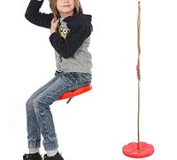 Balançoire d'arbre pour Enfants-balançoire d'arbre à Corde d'escalade avec Siège à Disque Unique-Accessoires de Cabane dans Les Arbres et D'aire de Jeux Extérieure (Rouge)