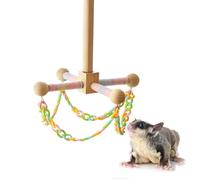Balançoire De Cage À Oiseaux - Jouet en Bois à Balançoire Interactive pour Petits Animaux | Jouet À Grimper en Bois pour Chinchilla - pour Hamster Gerbille Furet Perruche Herisson