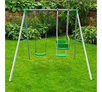 Balançoire de jardin 3 places pour enfants avec structure en acier