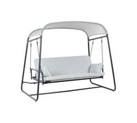 Balançoire de Jardin Moderne Siège en Maille en Polyester Cadre en Acier Gris Cl