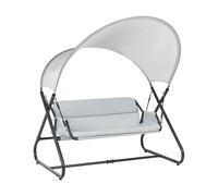 Balançoire de Jardin Moderne Siège en Polyester avec Auvent en Maille Cadre en A