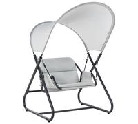 Balançoire de Jardin Moderne Siège en Polyester avec Auvent en Maille Cadre en A