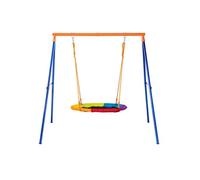 VEVOR Kit balançoire de jardin – portique métal A, nacelle 101,6 cm, cap. 199,6 kg, corde réglable