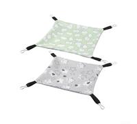 Balançoire de lit double face pour petits animaux de compagnie - Lot de 5 accessoires de cage pour hamsters, cochons d'Inde, 28 x 28 cm - Lit suspendu en soie glacée et peluche - Installation facile