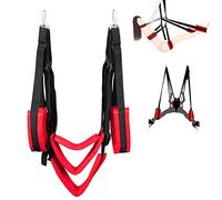 Balançoire de Porte pour Couple Balançoire d'intérieur en Nylon avec Siège Réglable Sangles de Balançoire de Yoga pour Femmes Noir Rouge