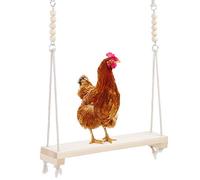 Balançoire de Poulet en Bois Poulet Suspendu balançoire Jouets Escalade Support échelle Formation Jouets pour Poules Moyen Grand Oiseau Perroquet