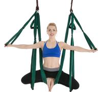 Balançoire de yoga aérien Set hamac de yoga, sling trapèze pour home gym anti-gravité inversion Pilate Fitness, vert foncé